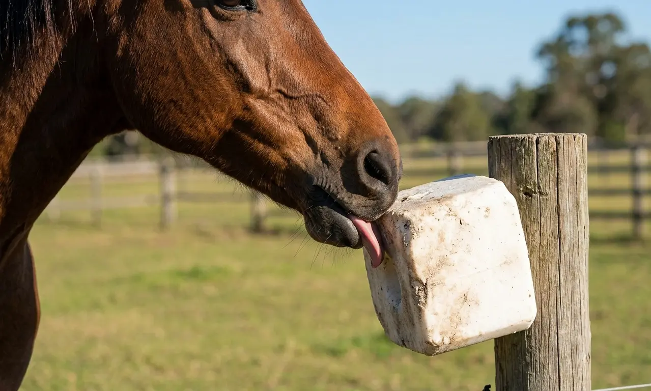 Horse Licking Block